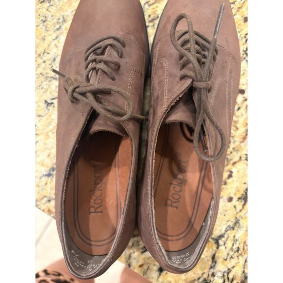 Rockport brown suede tie up ladies oxford Shoes Size 8 - Picture 4 of 5